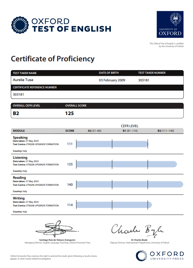Oxford B2 English Certification